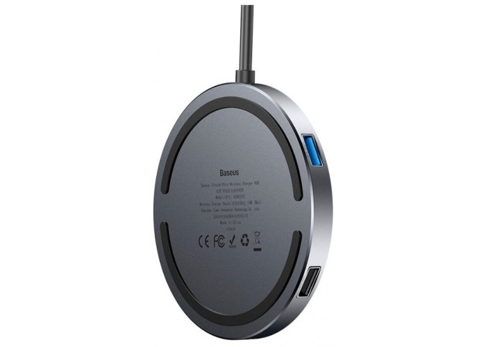 USB-концентратор с беспроводной зарядкой Baseus Circular Mirror Wireless Charger HUB