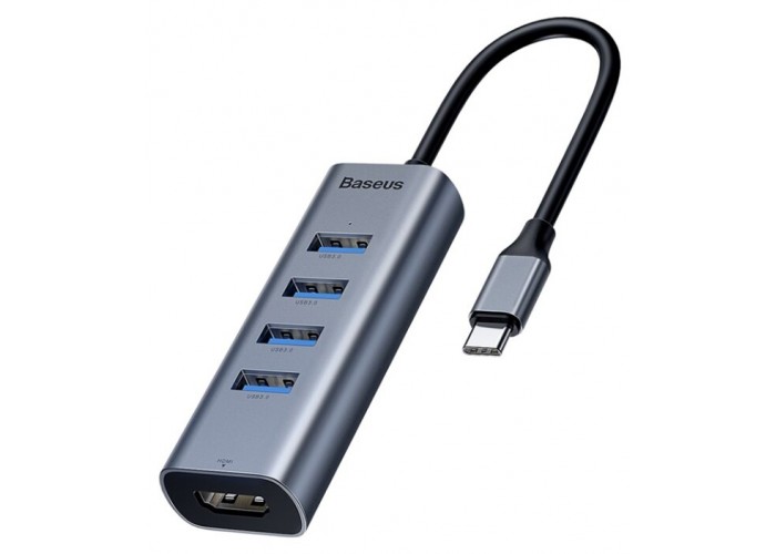 USB-концентратор Baseus Enjoy Series Type-C - 4xUSB/HDMI (CAHUB-N0G), разъемов: 4