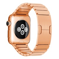 Браслет блочный из нержавеющей стали для Apple Watch 38/40 мм, цвет розовое золото