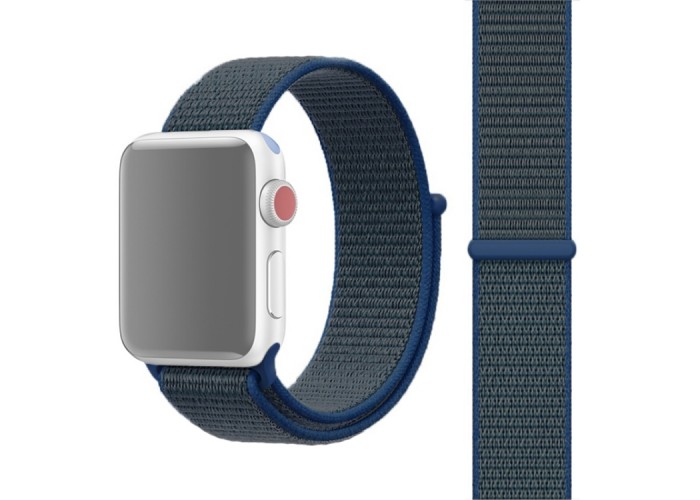 Ремешок из нейлона с застёжкой-липучкой для Apple Watch 42/44 мм, синий цвет