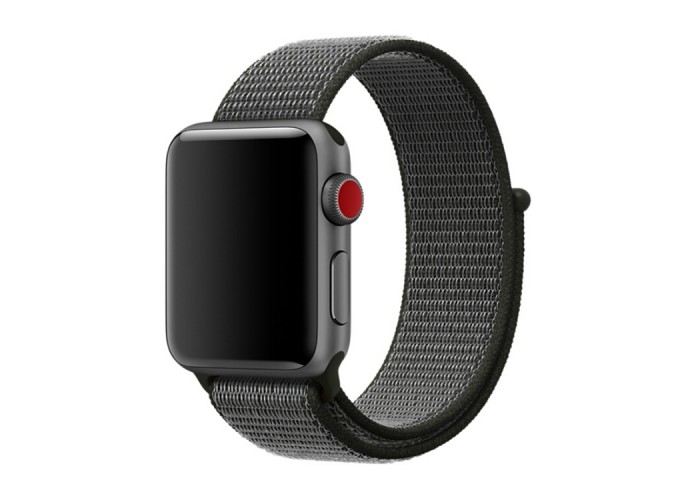 Ремешок из нейлона с застёжкой-липучкой для Apple Watch 38/40 мм, тёмно-серый цвет