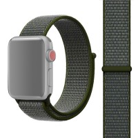 Ремешок из нейлона с застёжкой-липучкой для Apple Watch 38/40 мм, тёмно-зелёный цвет