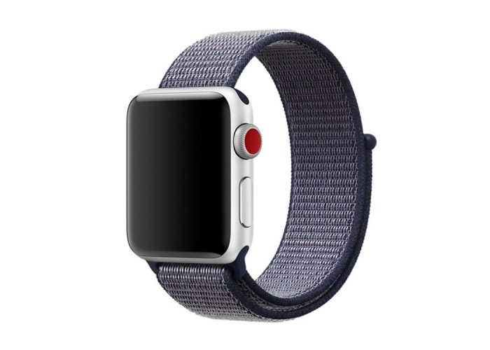 Ремешок из нейлона с застёжкой-липучкой для Apple Watch 38/40 мм, серо-синий цвет