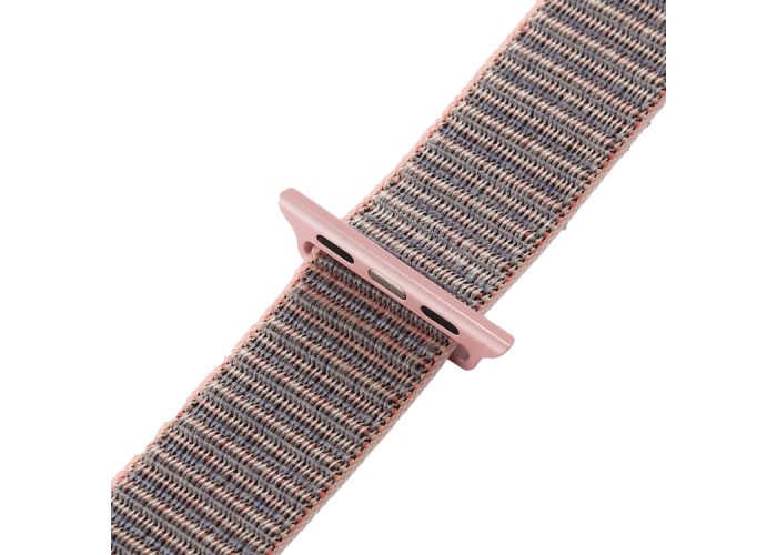 Ремешок из нейлона с застёжкой-липучкой для Apple Watch 42/44 мм, розовый цвет