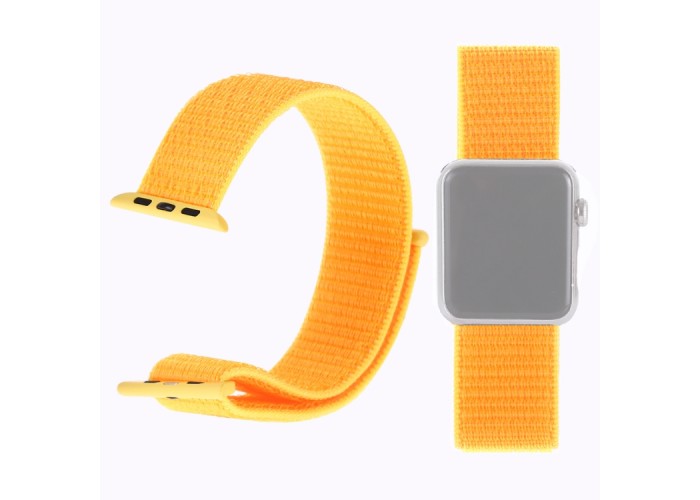 Ремешок из нейлона с застёжкой-липучкой для Apple Watch 42/44 мм, жёлтый цвет