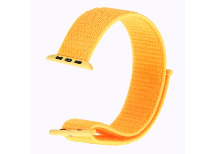 Ремешок из нейлона с застёжкой-липучкой для Apple Watch 42/44 мм, жёлтый цвет