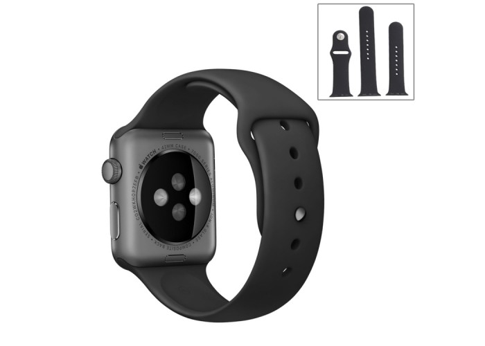 Ремешок спортивный для Apple Watch 38/40 мм, чёрный цвет