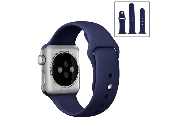 Ремешок спортивный для Apple Watch 42/44 мм, тёмно-синий цвет