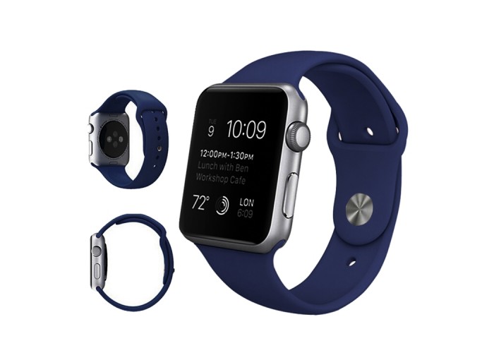 Ремешок спортивный для Apple Watch 42/44 мм, тёмно-синий цвет