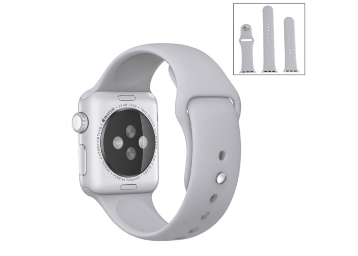 Ремешок спортивный для Apple Watch 42/44 мм, серебристый цвет