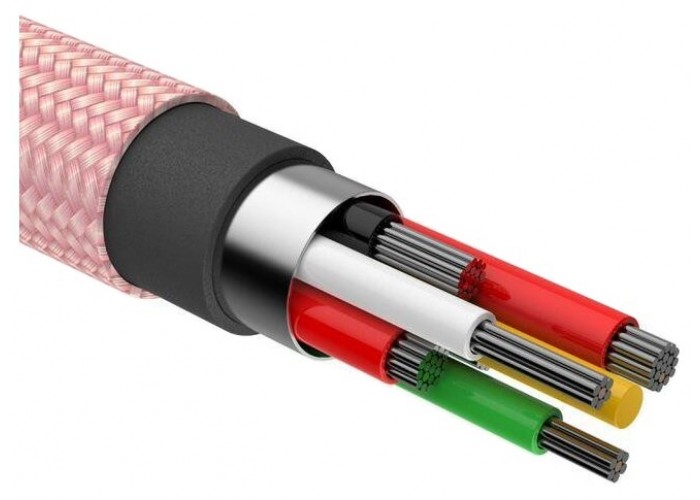 Кабель Baseus Shining Cable With Jet Metal USB - Lightning, розовый цвет