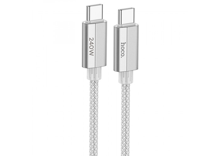 Кабель Hoco U134 USB-C/USB-C 240W (1,8 м), серый цвет