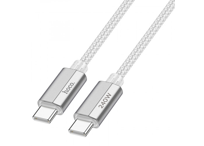 Кабель Hoco U134 USB-C/USB-C 240W (1,8 м), серый цвет