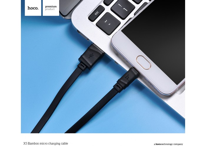 Кабель Hoco X5 USB-A/MicroUSB 2.4A (1 м), чёрный цвет