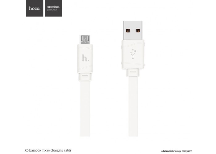 Кабель Hoco X5 USB-A/MicroUSB 2.4A (1 м), белый цвет