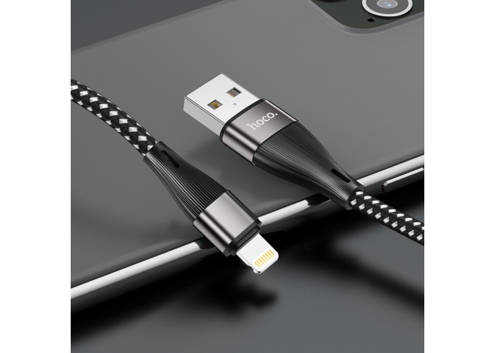 Кабель Hoco X57 USB-A/Lightning 2.4A (1 м), чёрный цвет