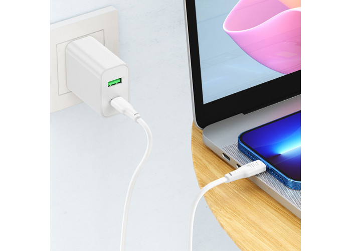 Кабель Hoco X93 Type-C/Lightning PD 20W (1 м), белый цвет