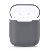Чехол силиконовый для AirPods 1/2, серый цвет