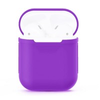 Чехол силиконовый для AirPods 1/2, фиолетовый цвет