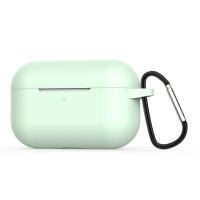 Чехол силиконовый с карабином для AirPods Pro, цвет аквамарин