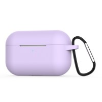 Чехол силиконовый с карабином для AirPods Pro, сиреневый цвет