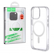 Чехол-накладка MagSafe Hoco Magnetic Case прозрачный для iPhone 16 Pro