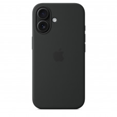 Чехол силиконовый Apple Silicone Case with MagSafe для iPhone 16, чёрный цвет