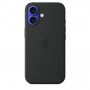 Чехол силиконовый Apple Silicone Case with MagSafe для iPhone 16, чёрный цвет