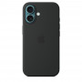 Чехол силиконовый Apple Silicone Case with MagSafe для iPhone 16, чёрный цвет