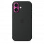 Чехол силиконовый Apple Silicone Case with MagSafe для iPhone 16, чёрный цвет