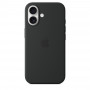 Чехол силиконовый Apple Silicone Case with MagSafe для iPhone 16, чёрный цвет