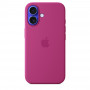 Чехол силиконовый Apple Silicone Case with MagSafe для iPhone 16, цвет фуксия