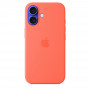 Чехол силиконовый Apple Silicone Case with MagSafe для iPhone 16, мандариновый цвет