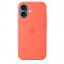 Чехол силиконовый Apple Silicone Case with MagSafe для iPhone 16, мандариновый цвет