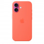 Чехол силиконовый Apple Silicone Case with MagSafe для iPhone 16, мандариновый цвет