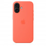 Чехол силиконовый Apple Silicone Case with MagSafe для iPhone 16, мандариновый цвет