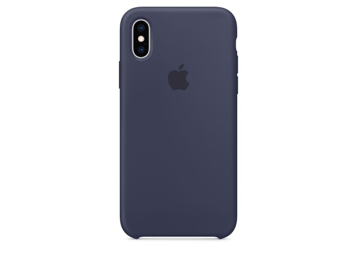 Чехол силиконовый Silicone Case для iPhone XS, тёмно-синий цвет