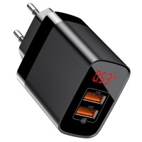Сетевое зарядное устройство Baseus Mirror Lake Dual QC Digital Display Quick Charger A+A