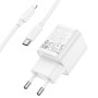 Сетевое зарядное устройство с кабелем USB-C/Lightning Hoco C147A USB-C PD 20W + USB-A QC3.0