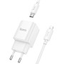 Сетевое зарядное устройство с кабелем USB-C/Lightning Hoco C147A USB-C PD 20W + USB-A QC3.0