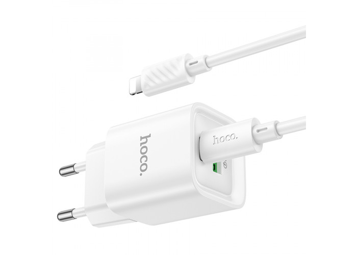 Сетевое зарядное устройство с кабелем USB-C/Lightning Hoco C147A USB-C PD 20W + USB-A QC3.0