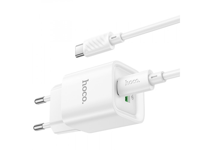 Сетевое зарядное устройство с кабелем USB-C/USB-C Hoco C147A USB-C PD 20W + USB-A QC3.0