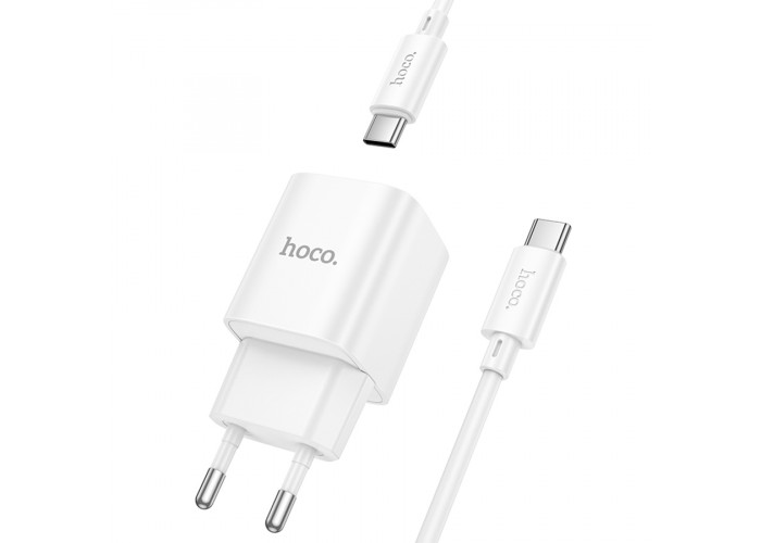 Сетевое зарядное устройство с кабелем USB-C/USB-C Hoco C147A USB-C PD 20W + USB-A QC3.0