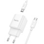 Сетевое зарядное устройство с кабелем USB-C/USB-C Hoco C147A USB-C PD 20W + USB-A QC3.0