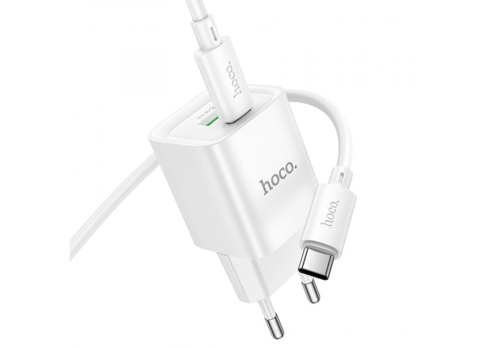 Сетевое зарядное устройство с кабелем USB-C/USB-C Hoco C147A USB-C PD 20W + USB-A QC3.0