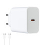 Сетевое зарядное устройство с кабелем USB-C/USB-C Hoco C162A 40W Dynamic Power Adapter Set with 60W Max, белый цвет