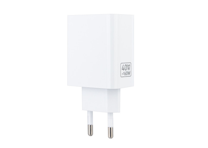 Сетевое зарядное устройство с кабелем USB-C/USB-C Hoco C162A 40W Dynamic Power Adapter Set with 60W Max, белый цвет
