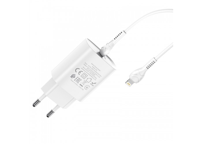 Сетевое зарядное устройство с кабелем USB-C/Lightning Hoco N14 USB-C PD 20W