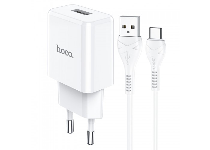 Сетевое зарядное устройство с кабелем USB-A/USB-C Hoco N9 USB-A 2.1A