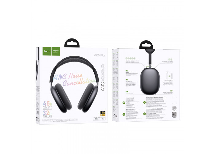 Беспроводные наушники Hoco W65 Plus, цвет «серый космос»